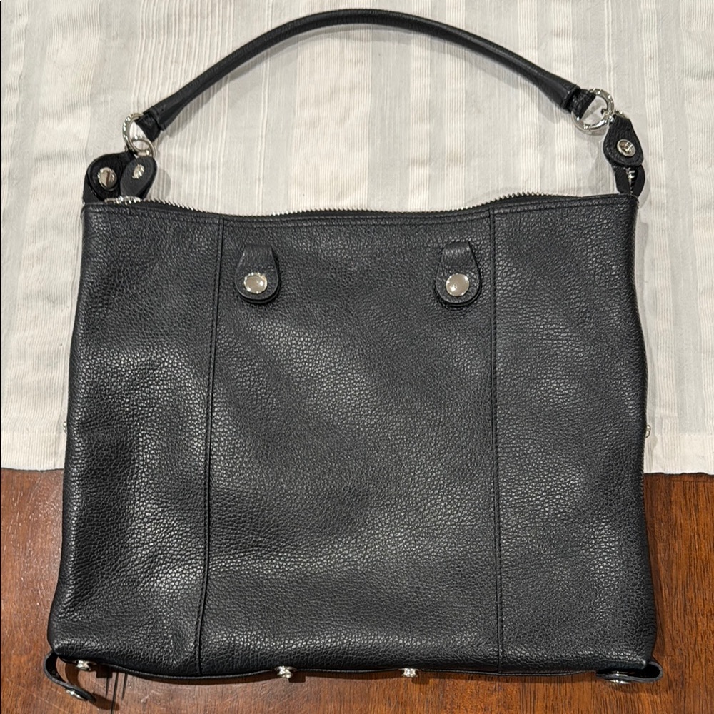 Convertible Black Genuine Leather Women's Bag - Picture 9 of 10